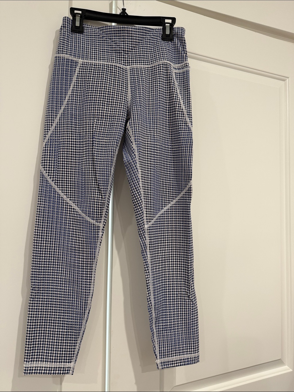 Sweaty Betty Blue and White Grid Leggings